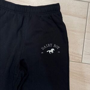 Dairyboy black straight leg sweatpants with pony graphic size small